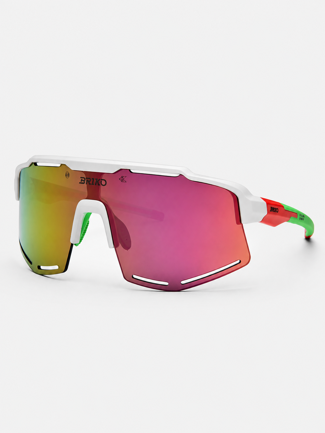 Briko Komi Shiny White Neon three-quarter view